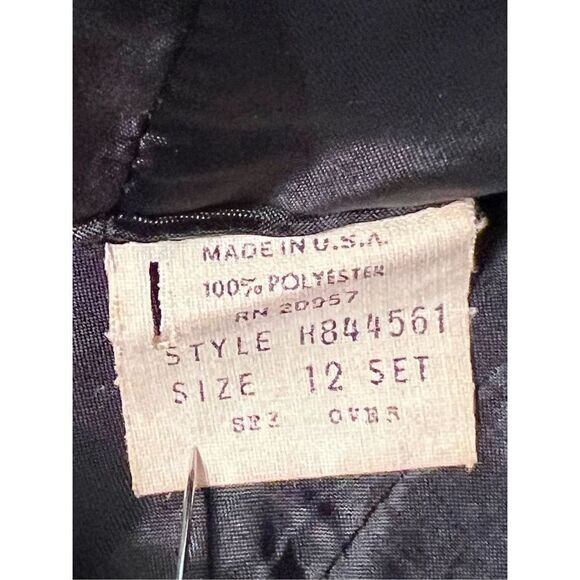 Vtg Tori Richard Black Gold Colorful Dress Gown w Jacket Cruise Print SZ 12 - Picture 12 of 15